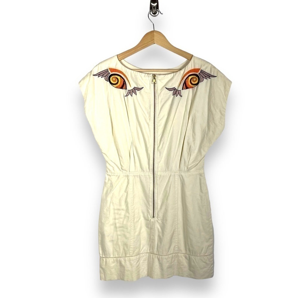 French Connection Cream Mini Dress with Vibrant Embroidery - Picture 12 of 12